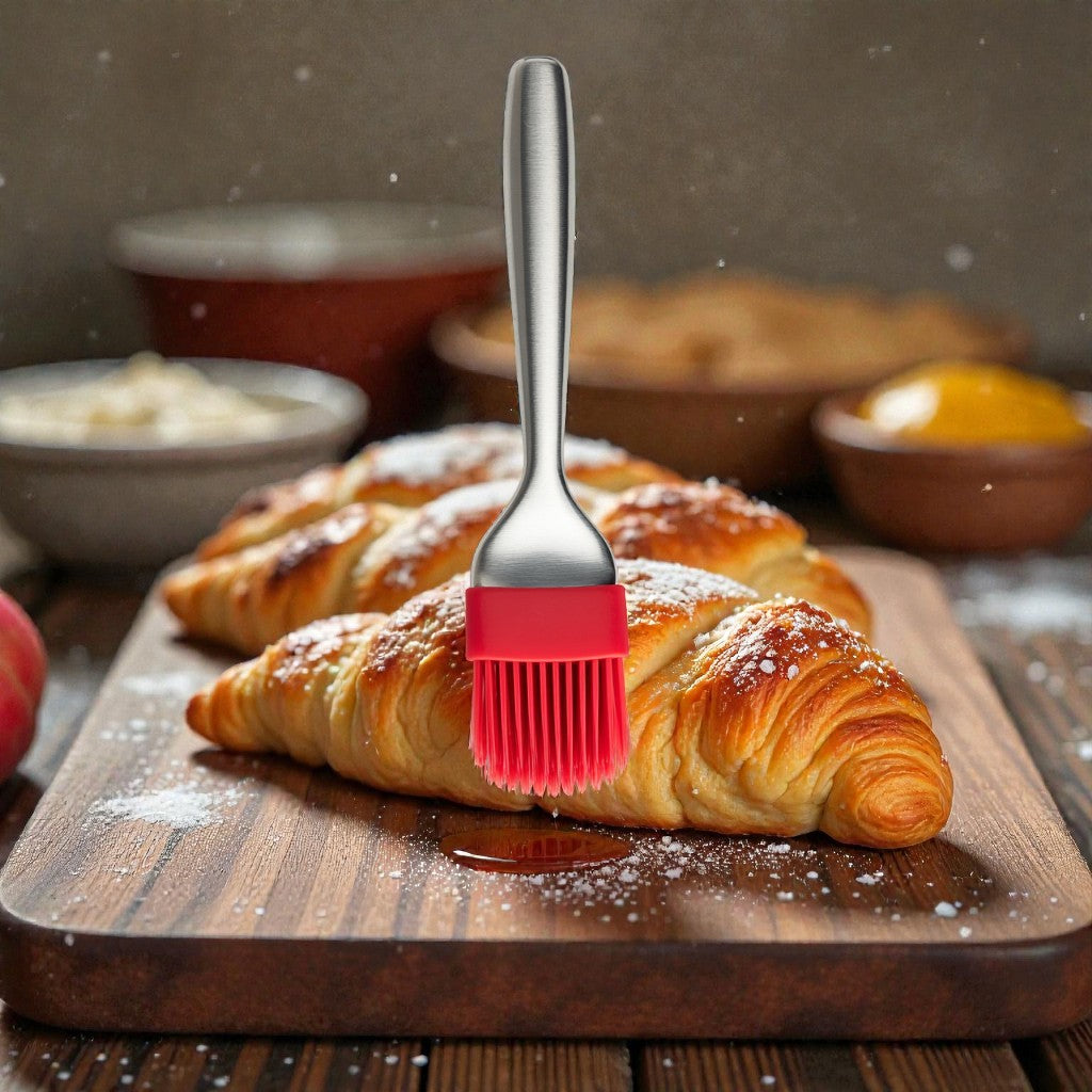 Premium Stainless Steel Silicone Pastry Brush